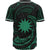 Nauru Polynesian Custom Personalised Baseball Shirt - Green Tribal Wave - Polynesian Pride