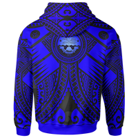 FSM Zip up Hoodie Blue Seal with Polynesian Tattoo - Polynesian Pride