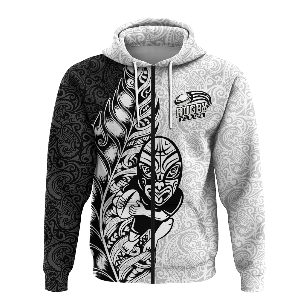 Custom New Zealand Maori All Black Rugby Hoodie LT2 - Polynesian Pride
