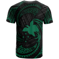 Papua New Guinea Polynesian Custom T Shirt Green Tribal Wave - Polynesian Pride