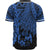 Tonga Polynesian Baseball Shirt - Tribal Wave Tattoo Blue - Polynesian Pride