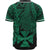 Wallis and Futuna Polynesian Baseball Shirt - Tribal Wave Tattoo Green - Polynesian Pride