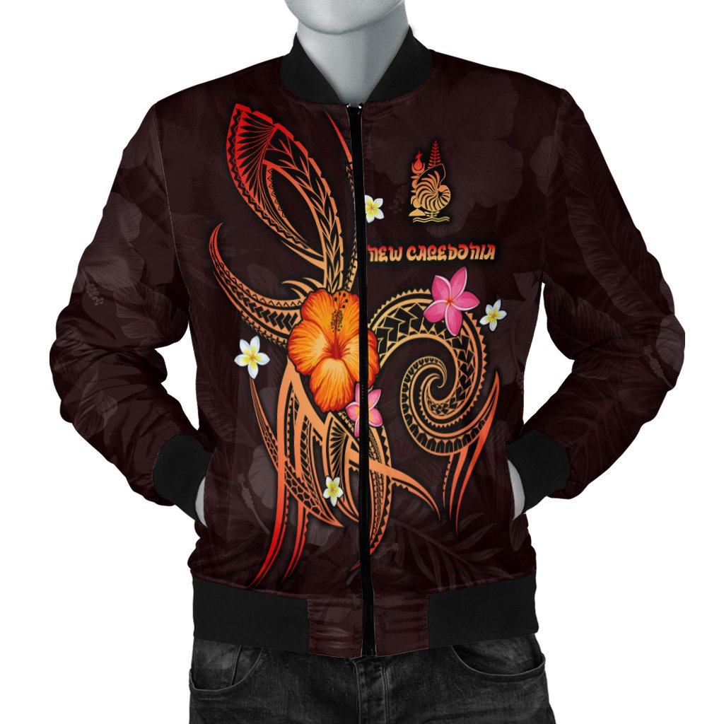 New Caledonia Polynesian Men's Bomber Jacket - Legend of New Caledonia (Red) Red - Polynesian Pride