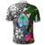 Guam Custom Polo Shirt White Turtle Plumeria Banana Leaf - Polynesian Pride