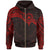 Samoa Polynesian Zip up Hoodie Red Black Heart Shield Unisex RED BLACK - Polynesian Pride