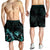 Hawaii Polynesian Men's Shorts - Turtle With Blooming Hibiscus Turquoise - Polynesian Pride