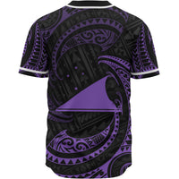 Tokelau Polynesian Baseball Shirt - Purple Tribal Wave - Polynesian Pride