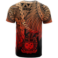 Samoa Polynesian T Shirt Tribal Wave Tattoo Red Ver 2 - Polynesian Pride
