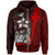 Wallis and Futuna Polynesian Zip up Hoodie Red Turtle with Hook Unisex RED - Polynesian Pride