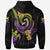 Tuvalu Custom Zip up Hoodie Plumeria Flowers with Spiral Patterns - Polynesian Pride