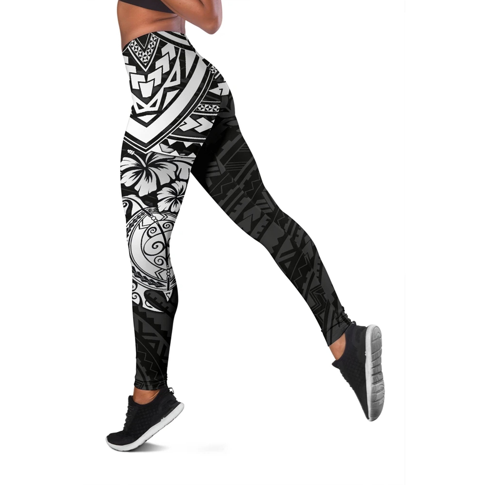 Kosrae Polynesian Leggings (Women) - White Turtle White - Polynesian Pride