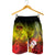 Fiji Custom Personalised Men's Shorts - Humpback Whale with Tropical Flowers (Yellow) - Polynesian Pride