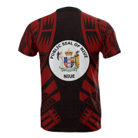 Niue T Shirt Niue Seal Polynesian Tattoo Red Style - Polynesian Pride