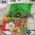 Tahiti Premium Blanket - Manta Ray Tropical Flowers (Green) - Polynesian Pride