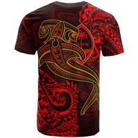 Guam Polynesian T Shirt Red Shark Polynesian Tattoo - Polynesian Pride