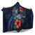 Cook Islands Polynesian Hooded Blanket - Blue Turtle Hibiscus - Polynesian Pride