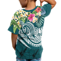 Tahiti Polynesian T Shirt Summer Plumeria (Turquoise) - Polynesian Pride