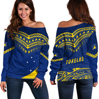 Tokelau Rugby Off Shoulder Sweater Impressive Sport LT13 Blue - Polynesian Pride
