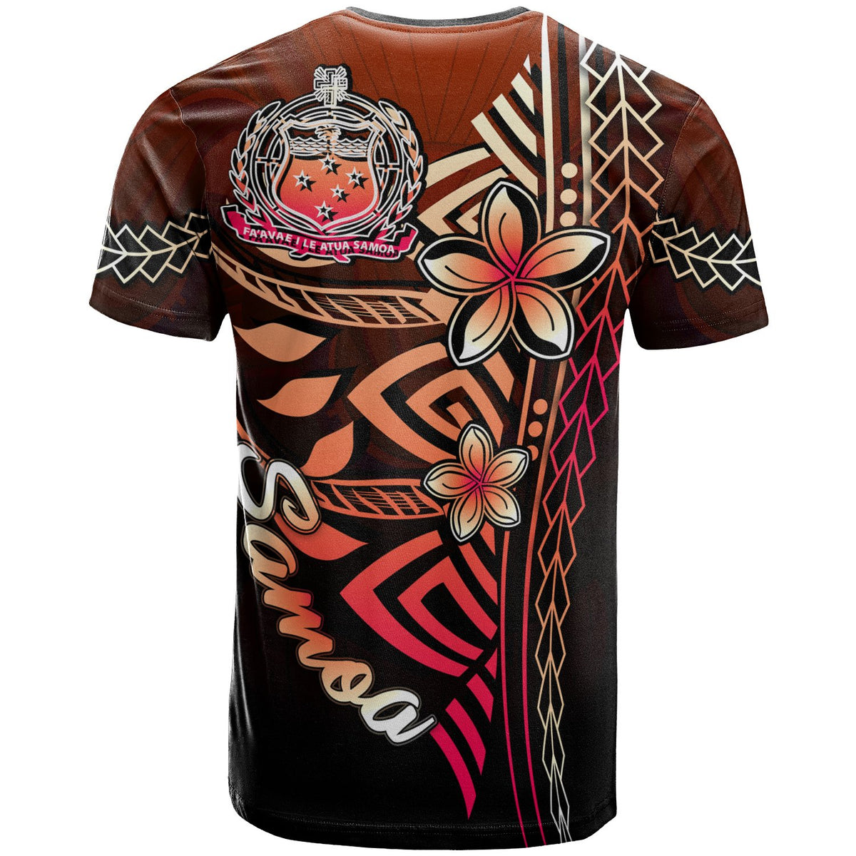 Samoa Custom T Shirt Red Vintage Tribal Mountain - Polynesian Pride