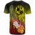 Tonga T Shirt Humpback Whale with Tropical Flowers (Yellow) - Polynesian Pride