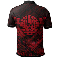 Tahiti Polynesian Polo Shirt Tahiti Red Seal Camisole Hibiscus Style - Polynesian Pride