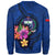 Samoa Polynesian Sweater - Floral With Seal Blue - Polynesian Pride