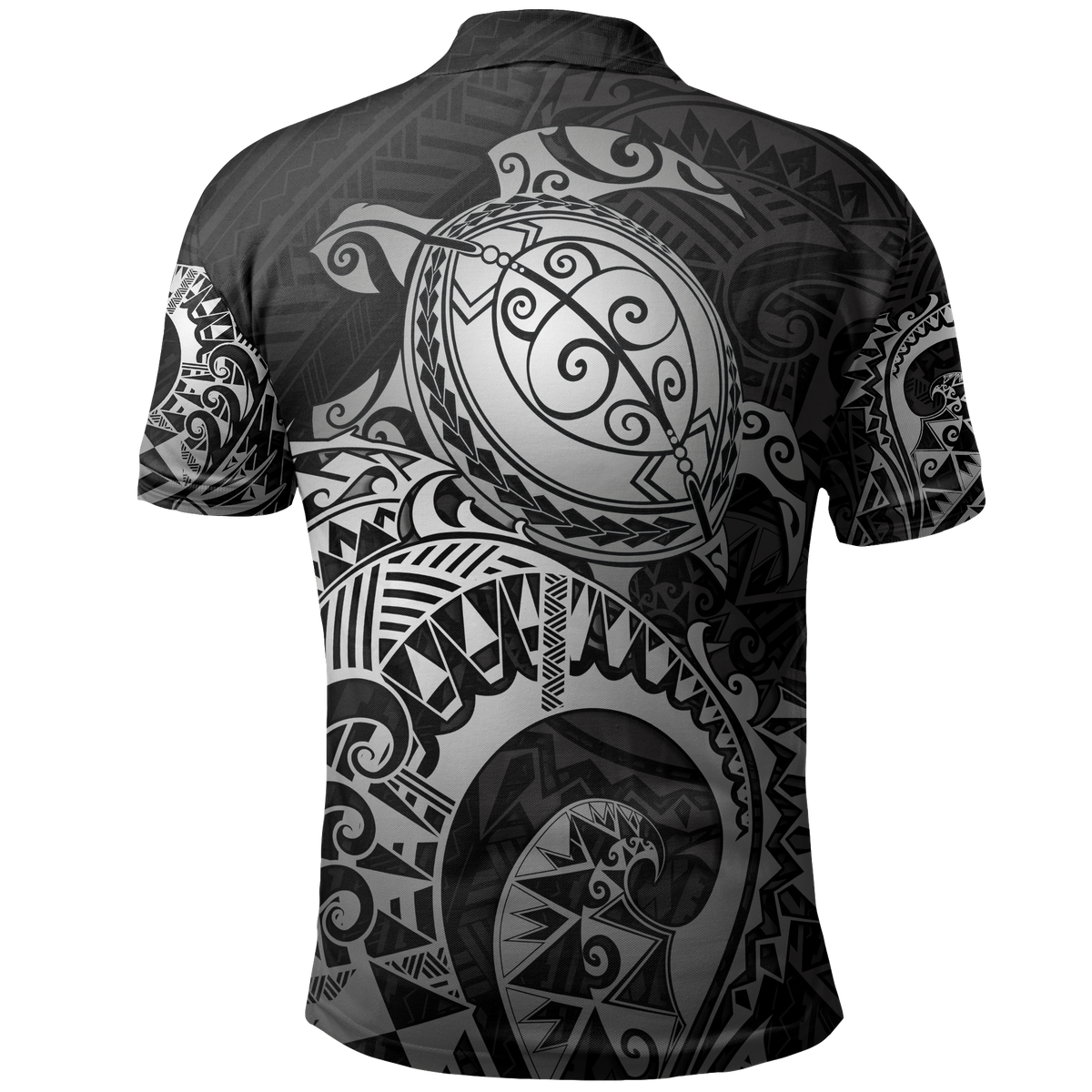 American Samoa Polo Shirt Amerika Samoa Seal Silver Turtle Tattoo - Polynesian Pride