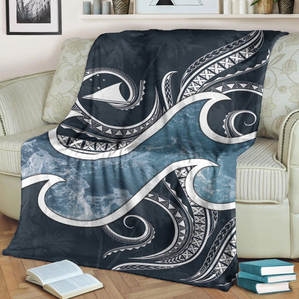 Tokelau Polynesian Premium Blanket - Ocean Style White - Polynesian Pride