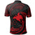 Papua New Guinea Polynesian Custom Polo Shirt Red Tribal Wave - Polynesian Pride