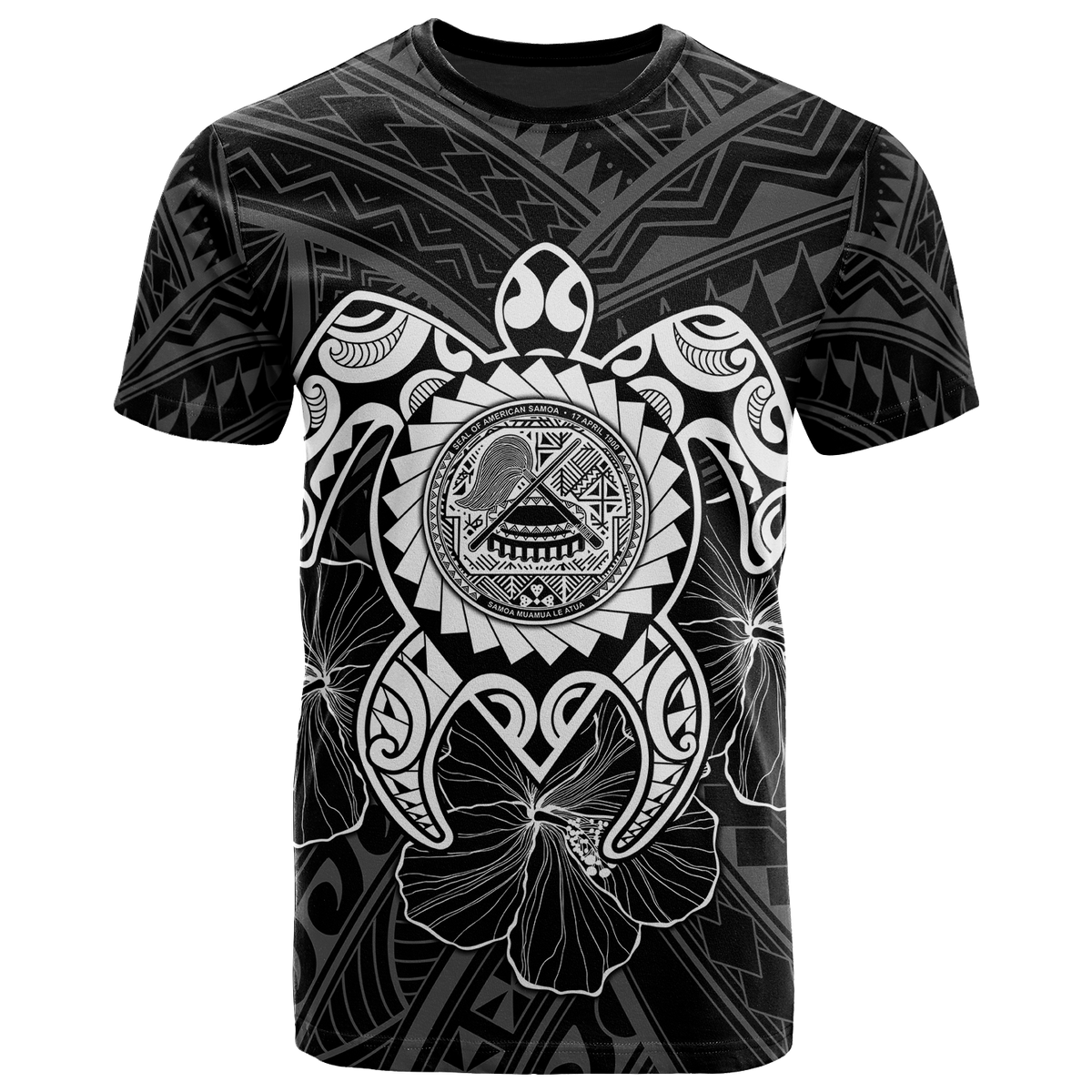 American Samoa Polynesian T Shirt Vintage Polynesian Turtle (White) Unisex White - Polynesian Pride