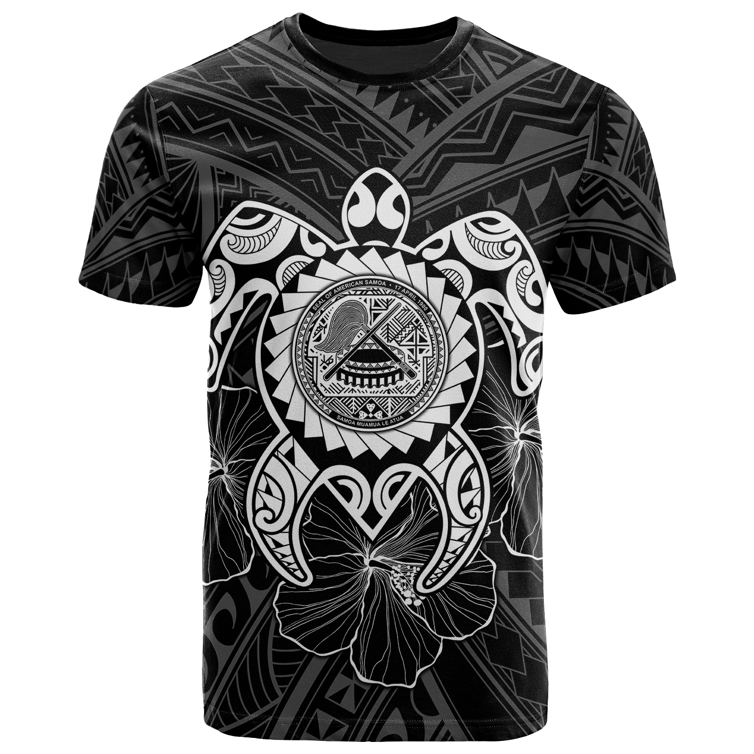 American Samoa Polynesian T Shirt Vintage Polynesian Turtle (White) Unisex White - Polynesian Pride