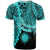 Marshall Islands Polynesian T Shirt Tribal Wave Tattoo Neon Blue - Polynesian Pride