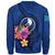 Yap Polynesian Custom Personalised Sweater - Floral With Seal Blue - Polynesian Pride