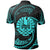 Tahiti Polynesian Custom Polo Shirt Neon Blue Tribal Wave - Polynesian Pride