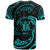 Niue Polynesian All Over T Shirt Neon Blue Tribal Wave - Polynesian Pride