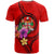 Fiji Polynesian T Shirt Floral With Seal Red - Polynesian Pride