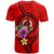 Vanuatu Polynesian Custom T Shirt Floral With Seal Red - Polynesian Pride