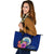 Federated States of Micronesia Leather Tote Bag - Floral With Seal Blue - Polynesian Pride