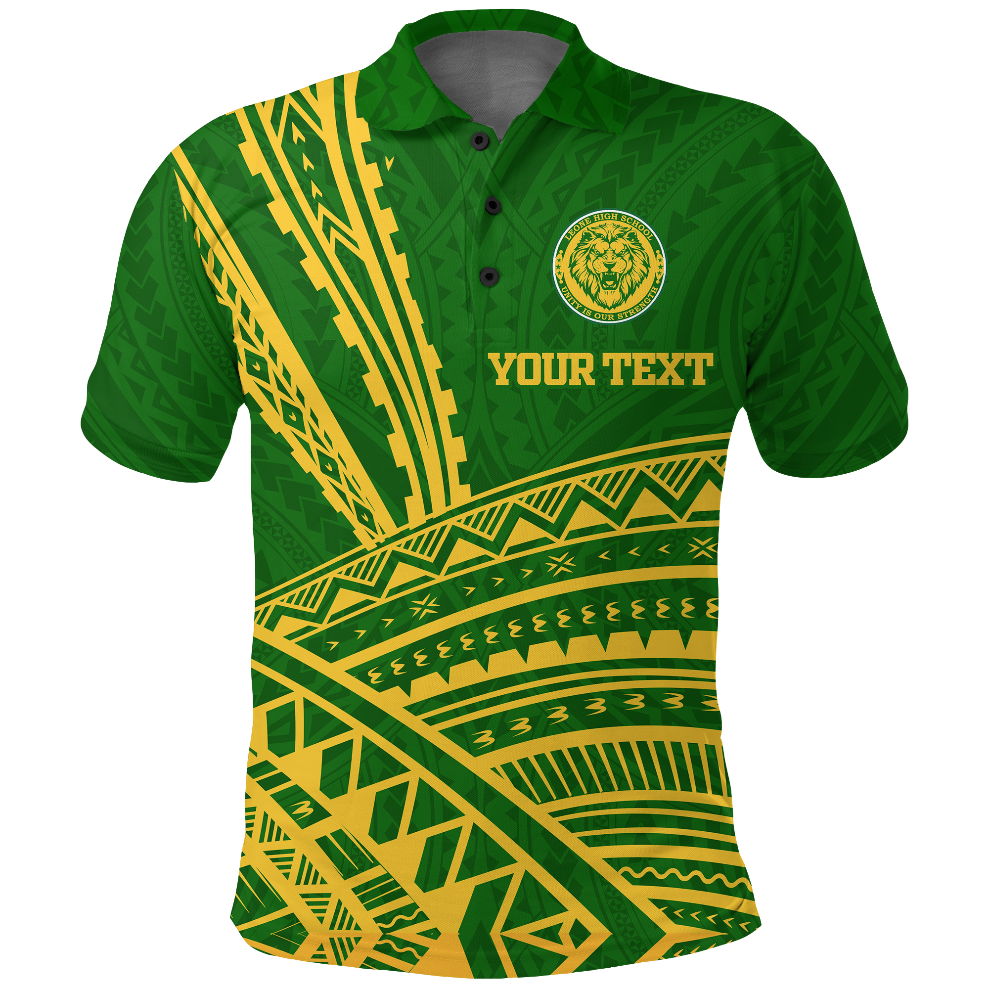 Custom Leone High School Pride Polo Shirt LT12 Unisex Green - Polynesian Pride