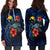 Papua New Guinea Polynesian Hoodie Dress - Blue Turtle Hibiscus - Polynesian Pride