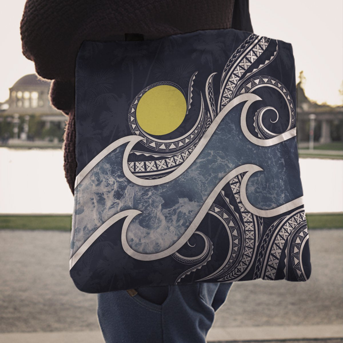 Palau Polynesian Tote Bags - Ocean Style Tote Bag One Size Blue - Polynesian Pride