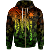 The Philippines Zip up Hoodie Polynesian Wings (Reggae) Unisex Reggae - Polynesian Pride