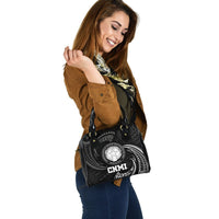 Northern Mariana Islands Polynesian Shoulder Handbag - White Tribal Wave - Polynesian Pride