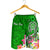 Tahiti Custom Personalised Men's Shorts - Turtle Plumeria (Green) - Polynesian Pride