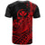 Hawaii Humpback Whale With Hibiscus Tribal Red T Shirt LT12 - Polynesian Pride