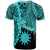 Nauru Polynesian Custom T Shirt Tribal Wave Tattoo Neon Blue - Polynesian Pride