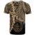 Palau Polynesian Custom T Shirt Tribal Wave Tattoo Gold - Polynesian Pride