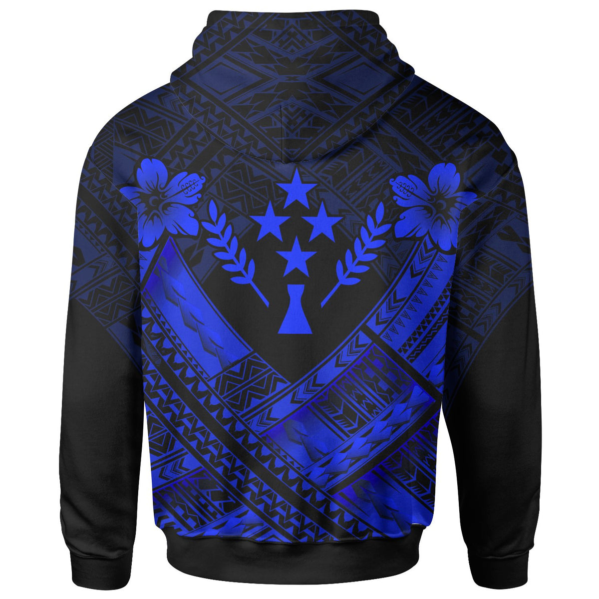 Kosrae Polynesian Custom Zip up Hoodie Kosrae Blue Camisole Hibiscus Style - Polynesian Pride