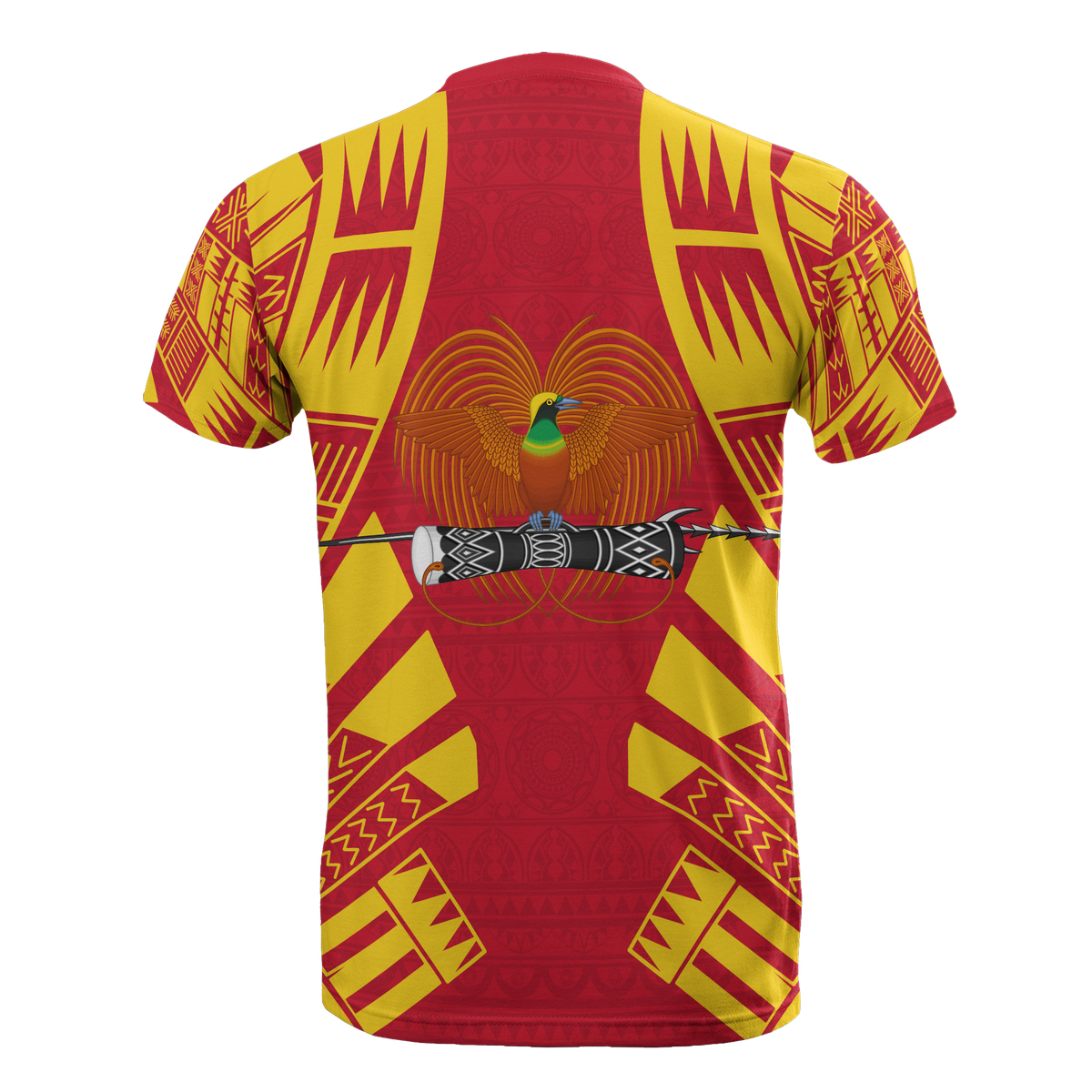 Papua New Guinea T Shirt Papua New Guinea Coat Of Arms Polynesian Tattoo Red Style - Polynesian Pride