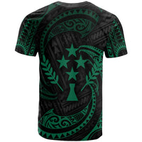 Kosrae Micronesia All Over T Shirt Green Tribal Wave - Polynesian Pride